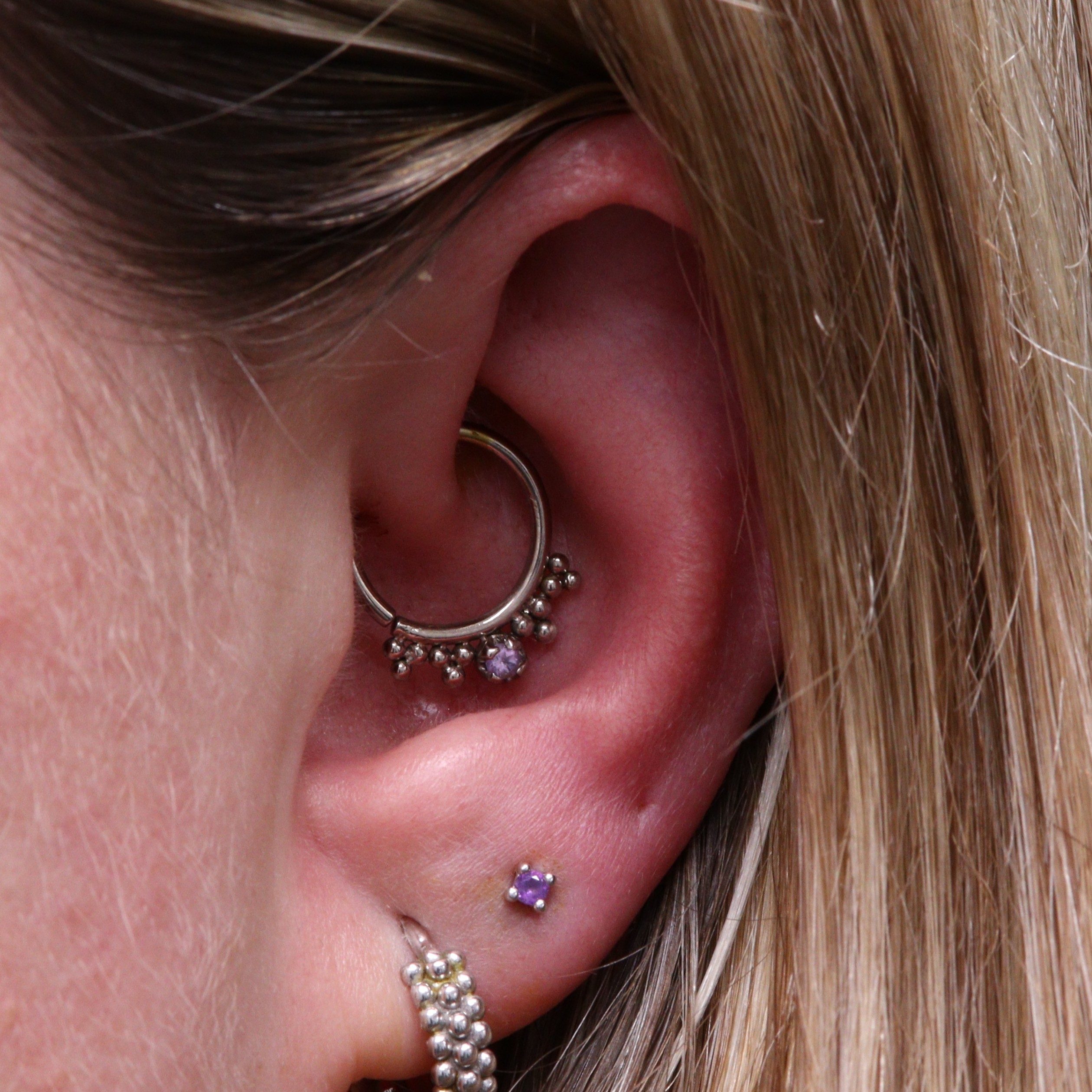 Daith Piercing with bespoke ring from Ixus Fine Jewellery